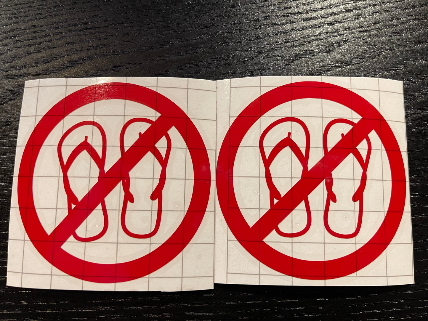 One Pair 3" x 3" No Flip Flops Red