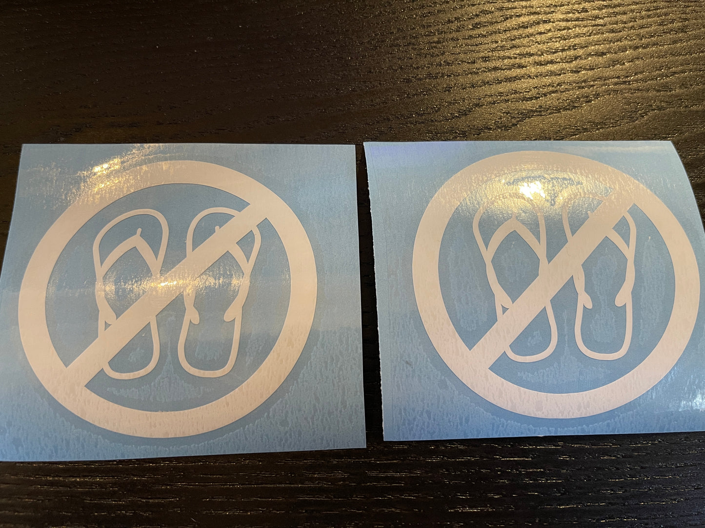 One Pair 3" x 3" NO FLIP FLOPS White